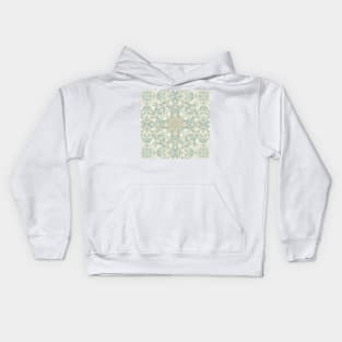 Soft Sage & Cream hand drawn floral pattern Kids Hoodie